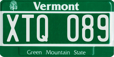 VT license plate XTQ089