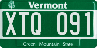 VT license plate XTQ091