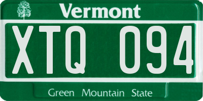 VT license plate XTQ094