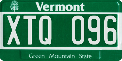 VT license plate XTQ096