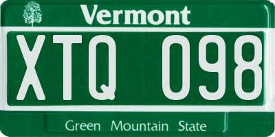 VT license plate XTQ098
