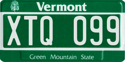 VT license plate XTQ099