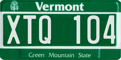 VT license plate XTQ104