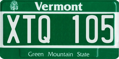 VT license plate XTQ105