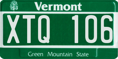 VT license plate XTQ106