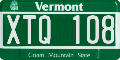 VT license plate XTQ108