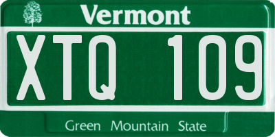 VT license plate XTQ109