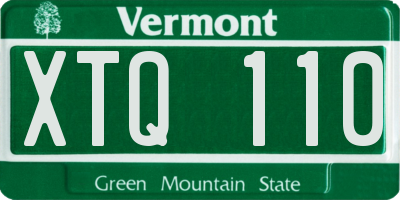 VT license plate XTQ110