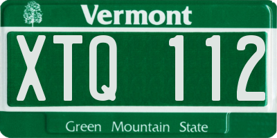 VT license plate XTQ112