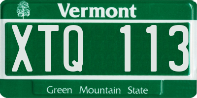 VT license plate XTQ113