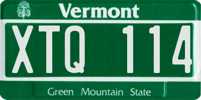 VT license plate XTQ114