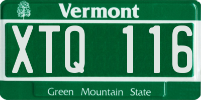 VT license plate XTQ116