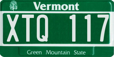VT license plate XTQ117