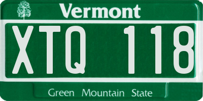 VT license plate XTQ118