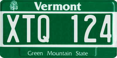 VT license plate XTQ124