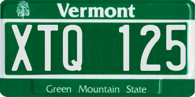 VT license plate XTQ125