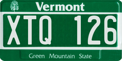 VT license plate XTQ126