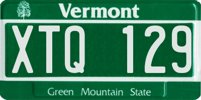 VT license plate XTQ129