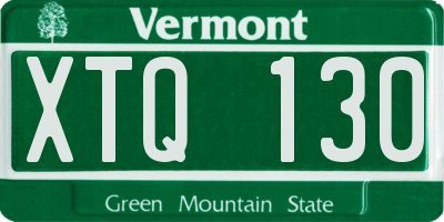VT license plate XTQ130