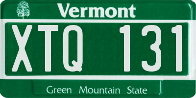 VT license plate XTQ131