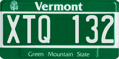 VT license plate XTQ132