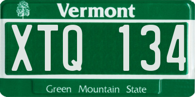 VT license plate XTQ134