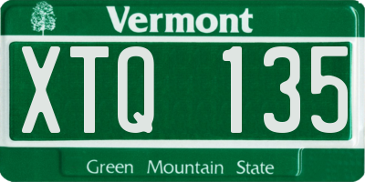 VT license plate XTQ135