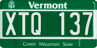 VT license plate XTQ137