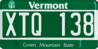 VT license plate XTQ138