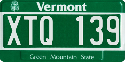 VT license plate XTQ139