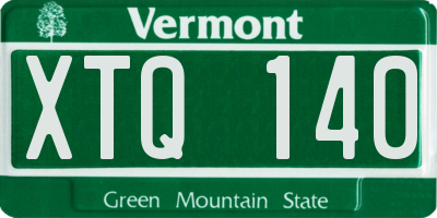 VT license plate XTQ140