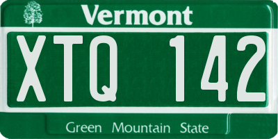 VT license plate XTQ142