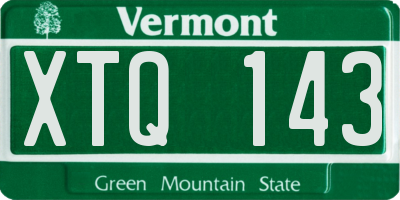 VT license plate XTQ143