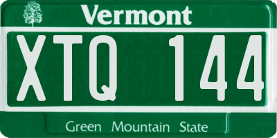 VT license plate XTQ144