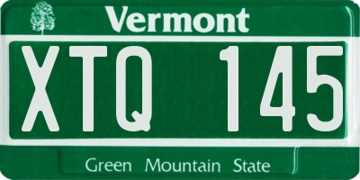 VT license plate XTQ145