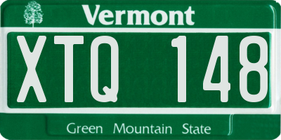 VT license plate XTQ148