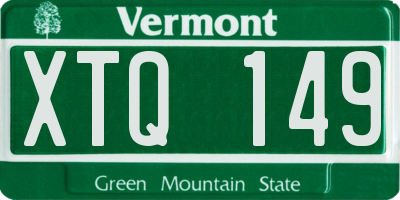 VT license plate XTQ149