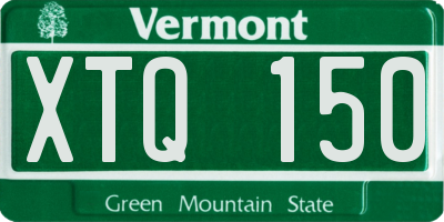 VT license plate XTQ150