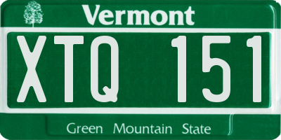 VT license plate XTQ151