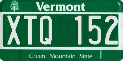 VT license plate XTQ152