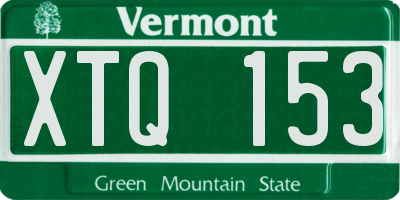 VT license plate XTQ153