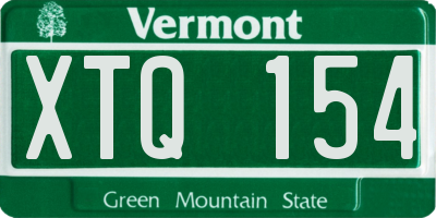 VT license plate XTQ154