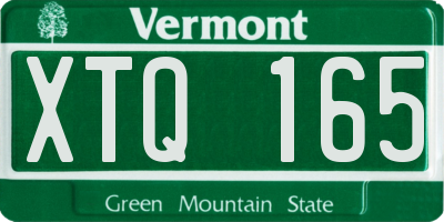 VT license plate XTQ165