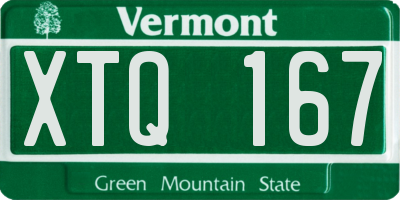 VT license plate XTQ167