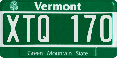 VT license plate XTQ170