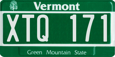 VT license plate XTQ171