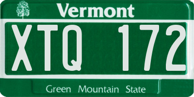 VT license plate XTQ172