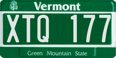VT license plate XTQ177