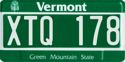 VT license plate XTQ178