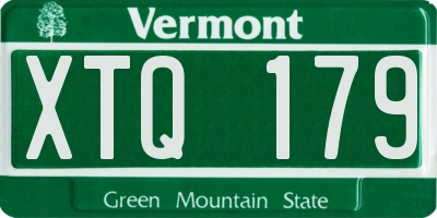 VT license plate XTQ179